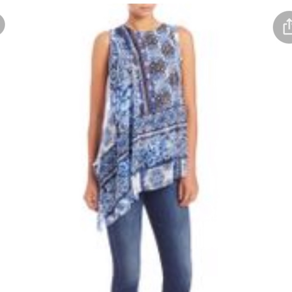 FUZZI | Mesh Tank Top W/ layered panels Asymmetric